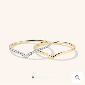 Mejuri 14k gold Wishbone Stacker Set